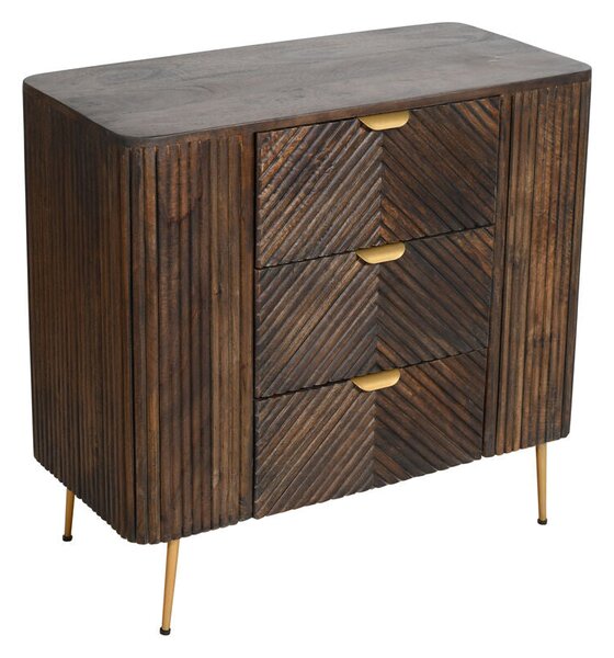 Chest of drawers Romimex Brown Mango wood 38 x 75 x 80 cm