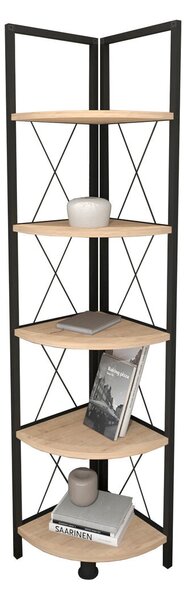 Corner Shelves Alexandra House Living Black Oak Metal Wood MDP 67 x 159 x 33 cm 4 Shelves industrial