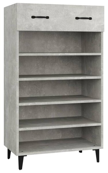 Shoe Cabinet Concrete Grey 60x35x105 cm Engineered Wood