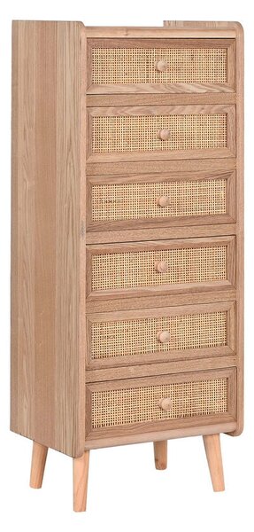 Chest of drawers Home ESPRIT Natural Rattan Paolownia wood 40 x 30 x 104 cm