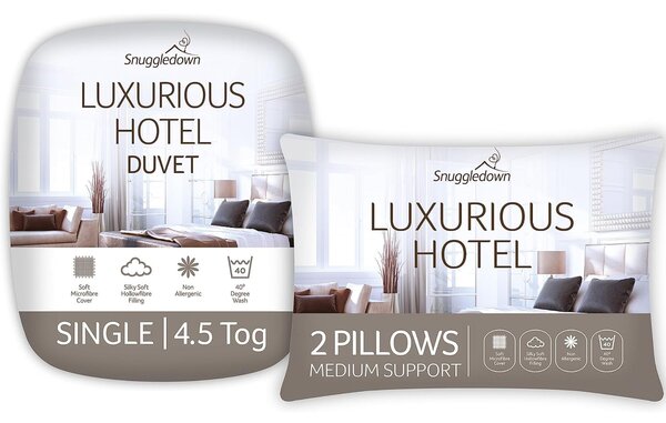 Snuggledown Luxurious Hotel 4.5 Tog Summer Duvet and Pillow Set