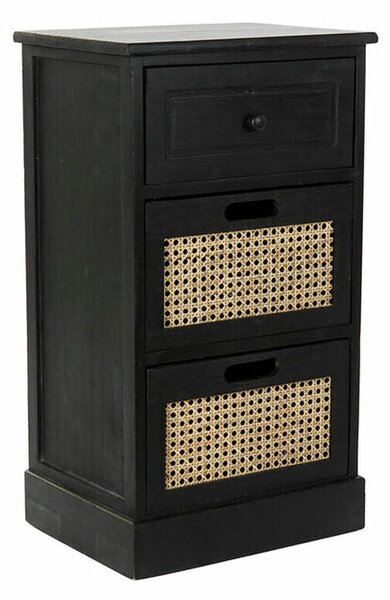 Chest of drawers DKD Home Decor Black Natural Wood Paolownia wood Vintage 40 x 30 x 70,5 cm