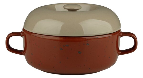 Marimekko Oiva bowl with lid 5 dl Terra-reddish brown