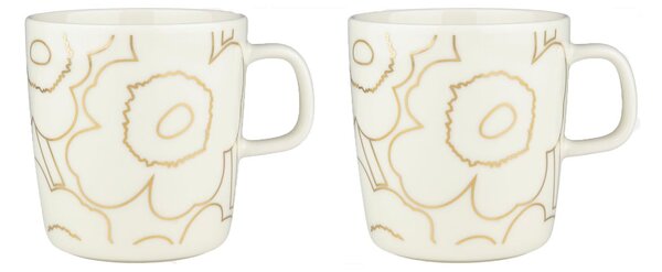 Marimekko Piirto Unikko mug 4 dl 2-pack White-gold