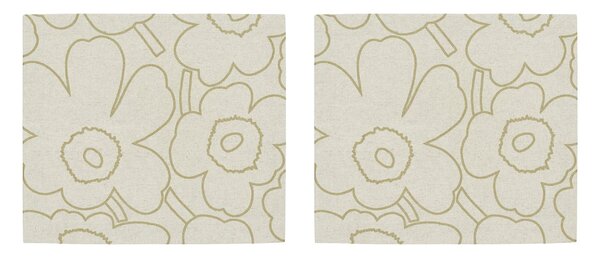 Marimekko Piirto Unikko placemat 35x40 cm 2-pack Linen-gold