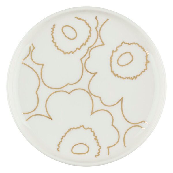 Marimekko Piirto Unikko plate Ø13.5 cm White-gold