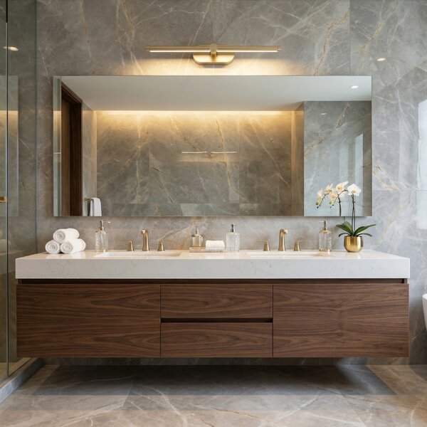 Bathroom LED wall sconce APP1892-1W 40 cm BRUSH GOLD