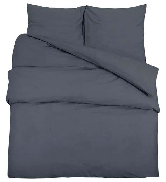 Duvet Cover Set Anthracite 220x240 cm Light-weight Microfiber