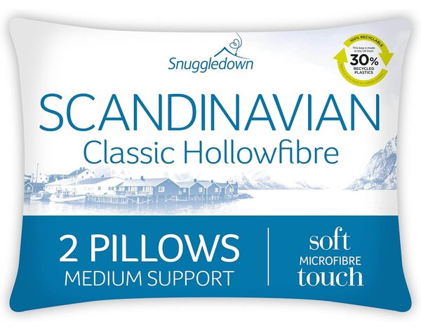 Snuggledown Pack of 2 Scandinavian Hollowfibre Side Sleeper Pillows