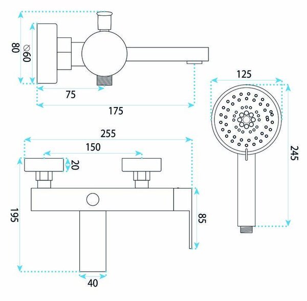 Bath faucet REA Hunter Brush Gold