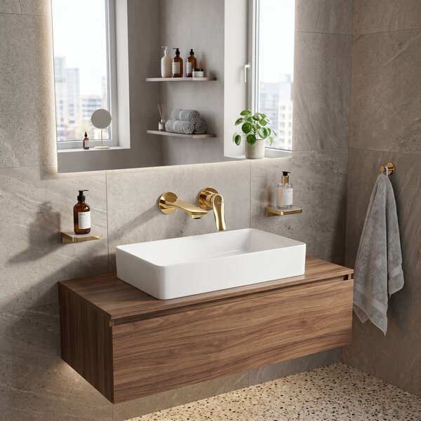 Concealed washbasin mixer REA VISION Gold + BOX