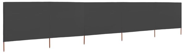 5-panel Wind Screen Fabric 600x120 cm Anthracite