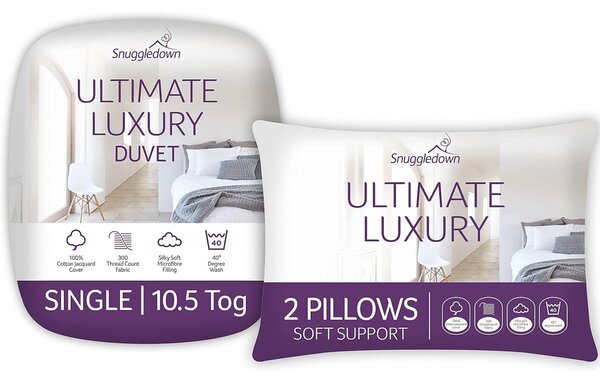 Snuggledown Ultimate Luxury 10.5 Tog Duvet and Soft Pillow Set