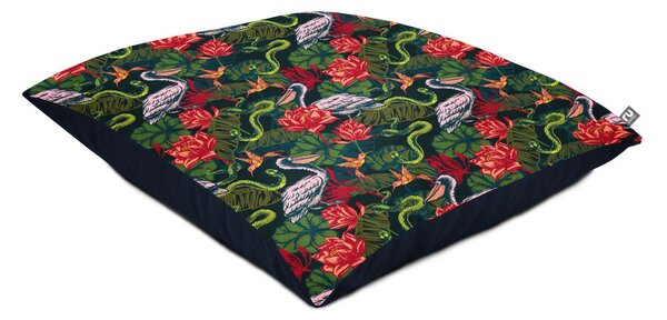 Rucomfy Tropical Pelican Printed Square Indoor Outdoor Floor Cushion