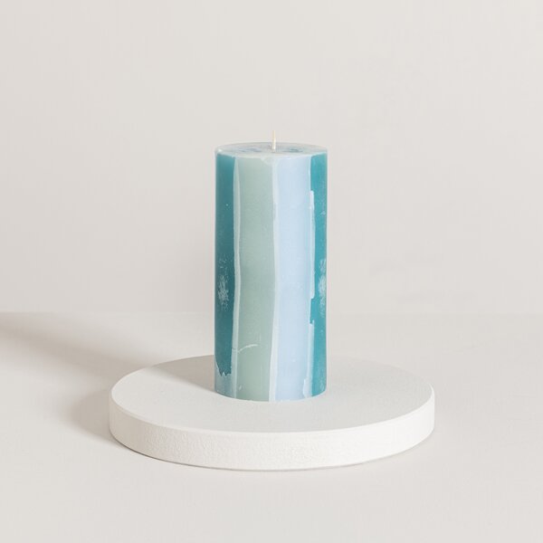 Decorative Pillar Candle Blue Blue