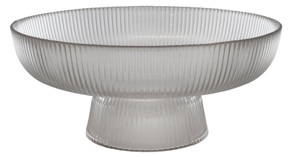 Ribbed Glass Serve Bowl White