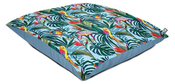 Rucomfy Jungle Birds Printed Square Indoor Outdoor Floor Cushion