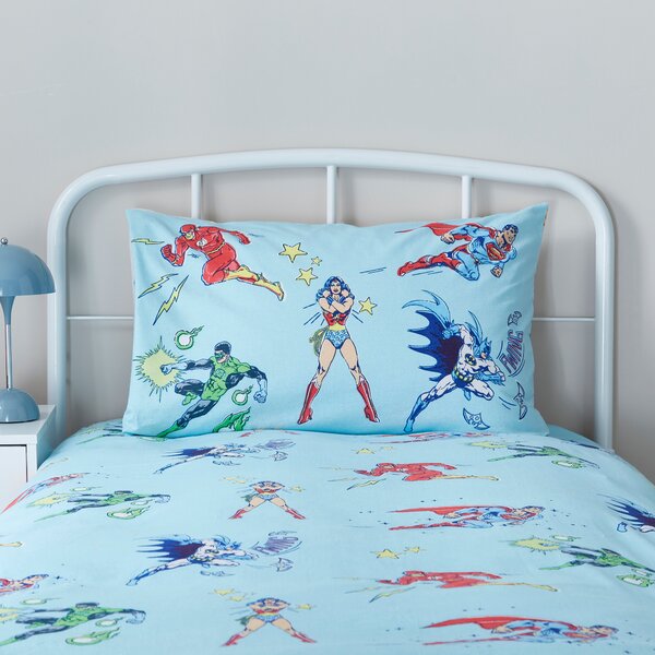 Justice League Brushed Cotton Single Duvet Cover and Pillowcase Set