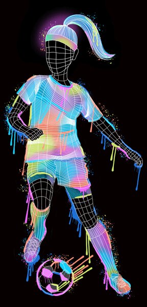 Girl Footballer Wall Mural