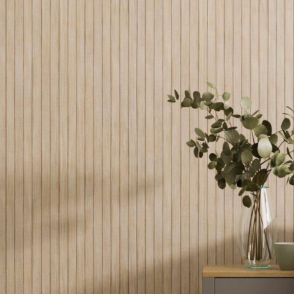 Scandi Wood Panel Matte Flat Wallpaper