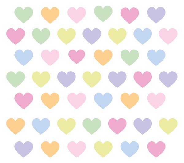 Seersucker Hearts Pastel Wall Stickers