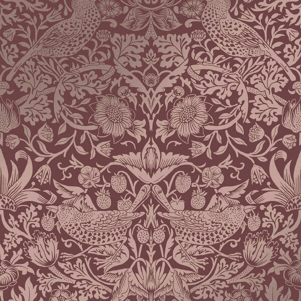 William Morris Strawberry Thief Fibrous Wallpaper