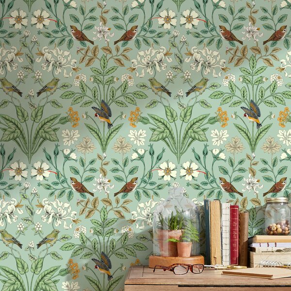 Garden Birds Matte Flat Wallpaper