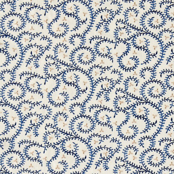 Clarke & Clarke Buta Embroidered Fabric Ink