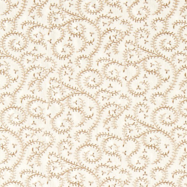 Clarke & Clarke Buta Embroidered Fabric Natural