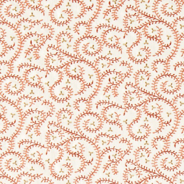 Clarke & Clarke Buta Embroidered Fabric Spice