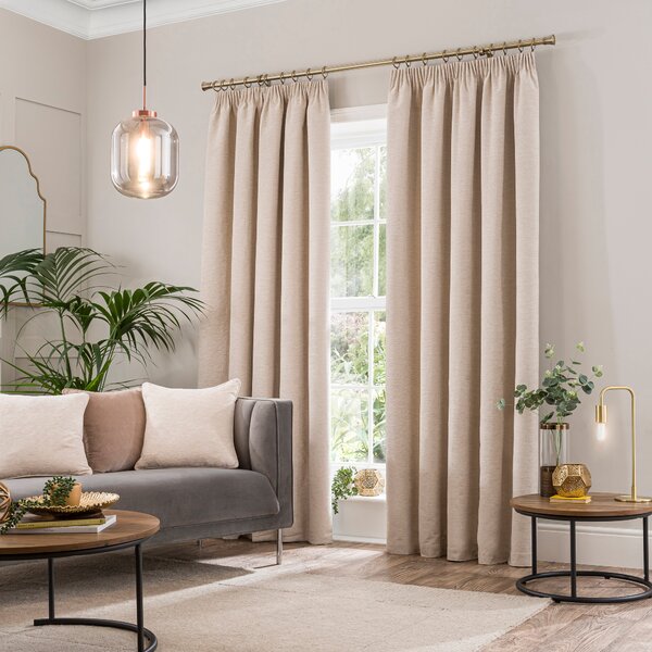 Genoa Chenille Blackout Pencil Pleat Curtains