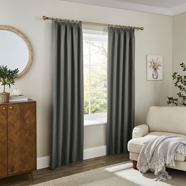 Rotterdam Herringbone Blackout Pencil Pleat Curtains