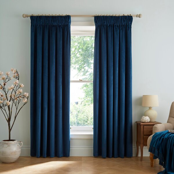 Dorma Burford Blackout Velvet Pencil Pleat Curtains