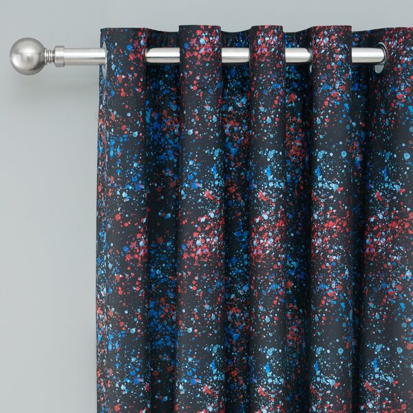 Paint Splatter Blackout Eyelet Curtains