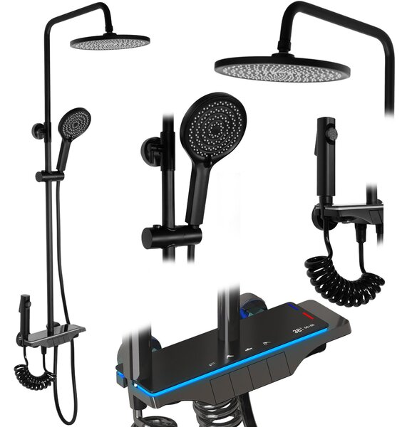 Shower set REA Savio Led Black