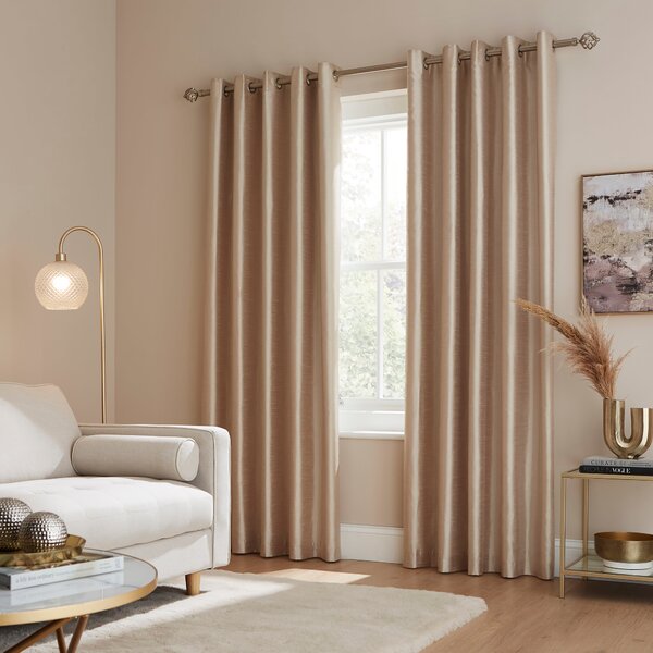 Novanna Faux Silk Blackout Eyelet Curtains