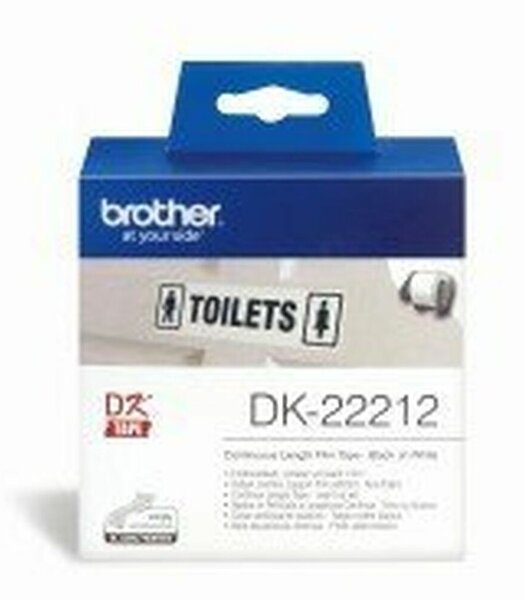 Continuous Film Tape Brother DK22212 Black/White White