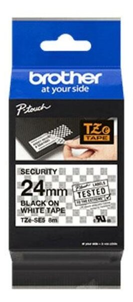 Laminated Tape for Labelling Machines Brother TZE-SE5 Black Black/White 24 mm