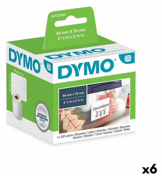 Printer Labels Dymo S0722440 54 x 70 mm LabelWriter™ White (6 Units)