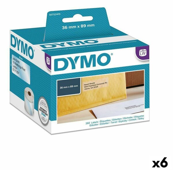 Printer Labels Dymo 89 x 36 mm LabelWriter™ Transparent (6 Units)