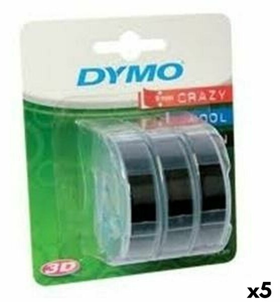 Laminated Tape for Labelling Machines Dymo 84773 9 mm x 3 m Black White (5 Units)