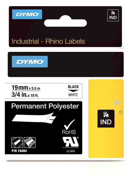 Laminated Tape for Labelling Machines Dymo 18484 White Multicolour Black/White 24 mm