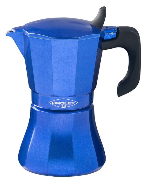 Italian Coffee Pot Oroley Petra 9 Cups Blue Aluminium