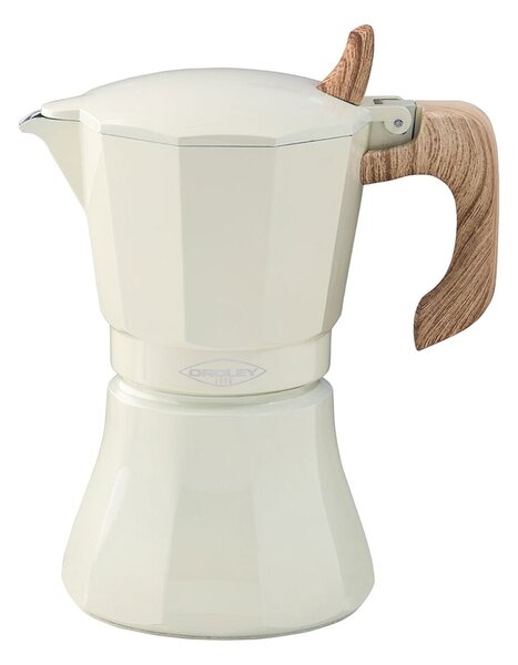 Italian Coffee Pot Oroley Petra 9 Cups Cream Aluminium