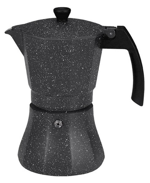 Italian Coffee Pot EDM Black Aluminium 12 Cups Induction