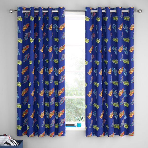 Catherine Lansfield Bright Football Eyelet Curtains