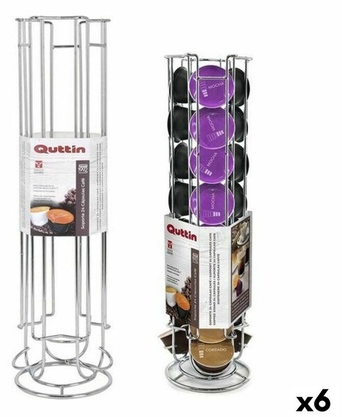 Stand for 24 Coffee Capsules Quttin GR-48867 12 x 43 cm (6 Units)