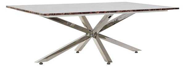 Centre Table DKD Home Decor Silver Marble Steel Plastic 130 x 80 x 45 cm