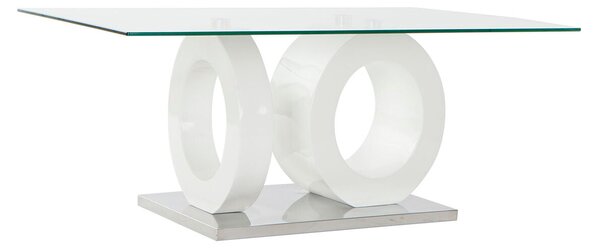 Centre Table DKD Home Decor White Transparent Wood Crystal MDF Wood 110 x 60 x 45 cm