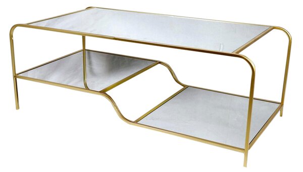 Centre Table DKD Home Decor Glamour Golden Metal Mirror 120 x 60 x 45 cm